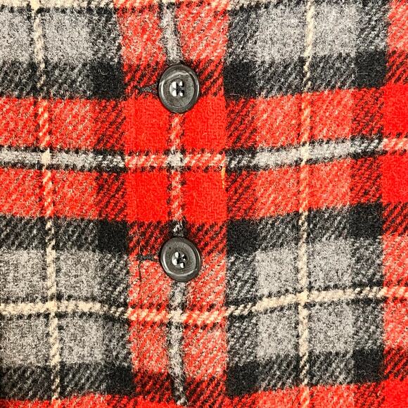 Vintage Eddie Bauer Vest Wool Red Plaid Lumberjack Women's M - Picture 6 of 9